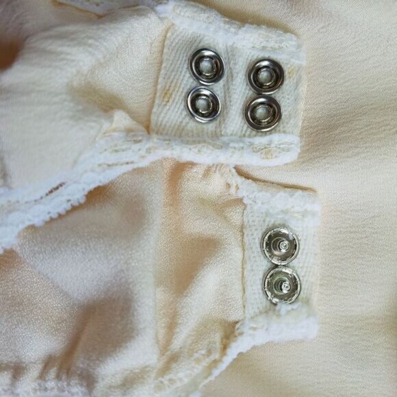 Donna Karen 90’s Vintage 100% Silk Tank Top Square Neck Cream Bodysuit P - Picture 6 of 7